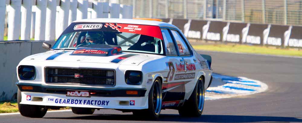 Race car on race track